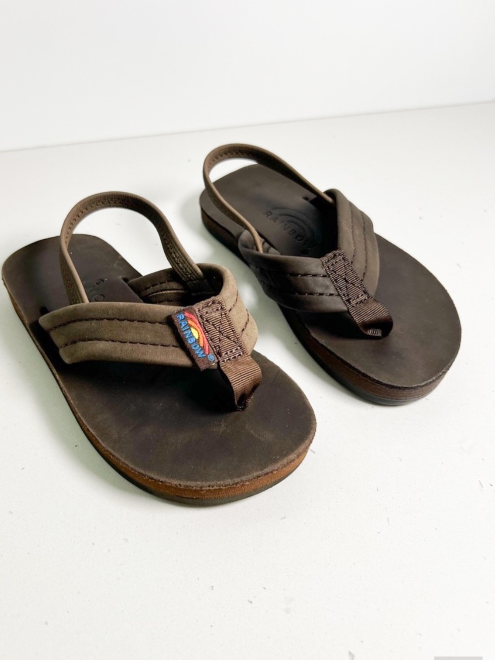 Rainbow Sandals Brown Leather Flip Flops Thong Sandals – See measurements